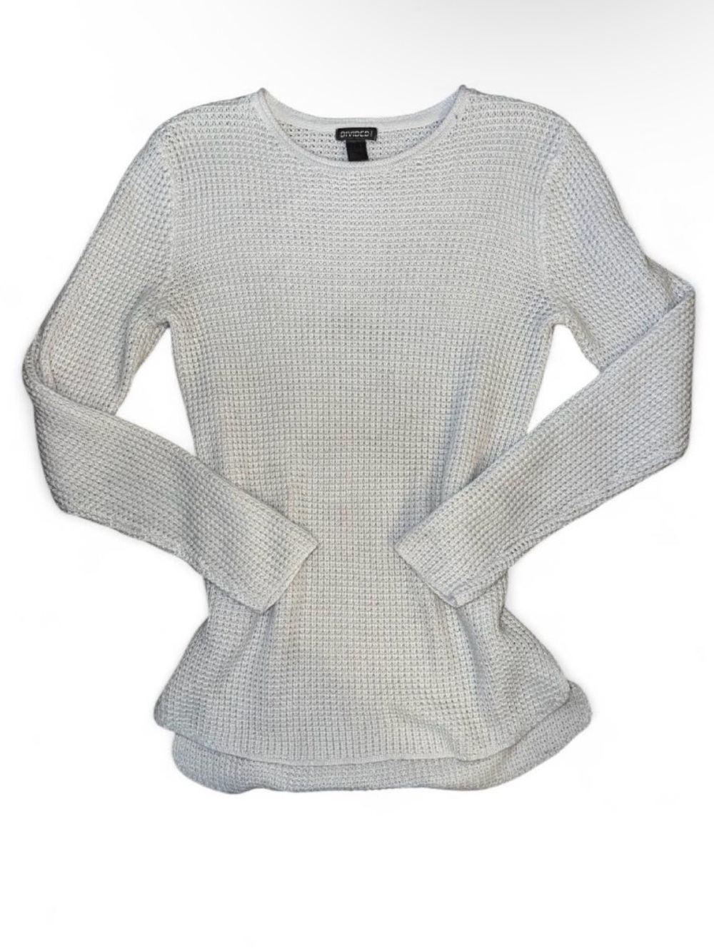 H&M White Knit Crewneck Sweater Dress Midi